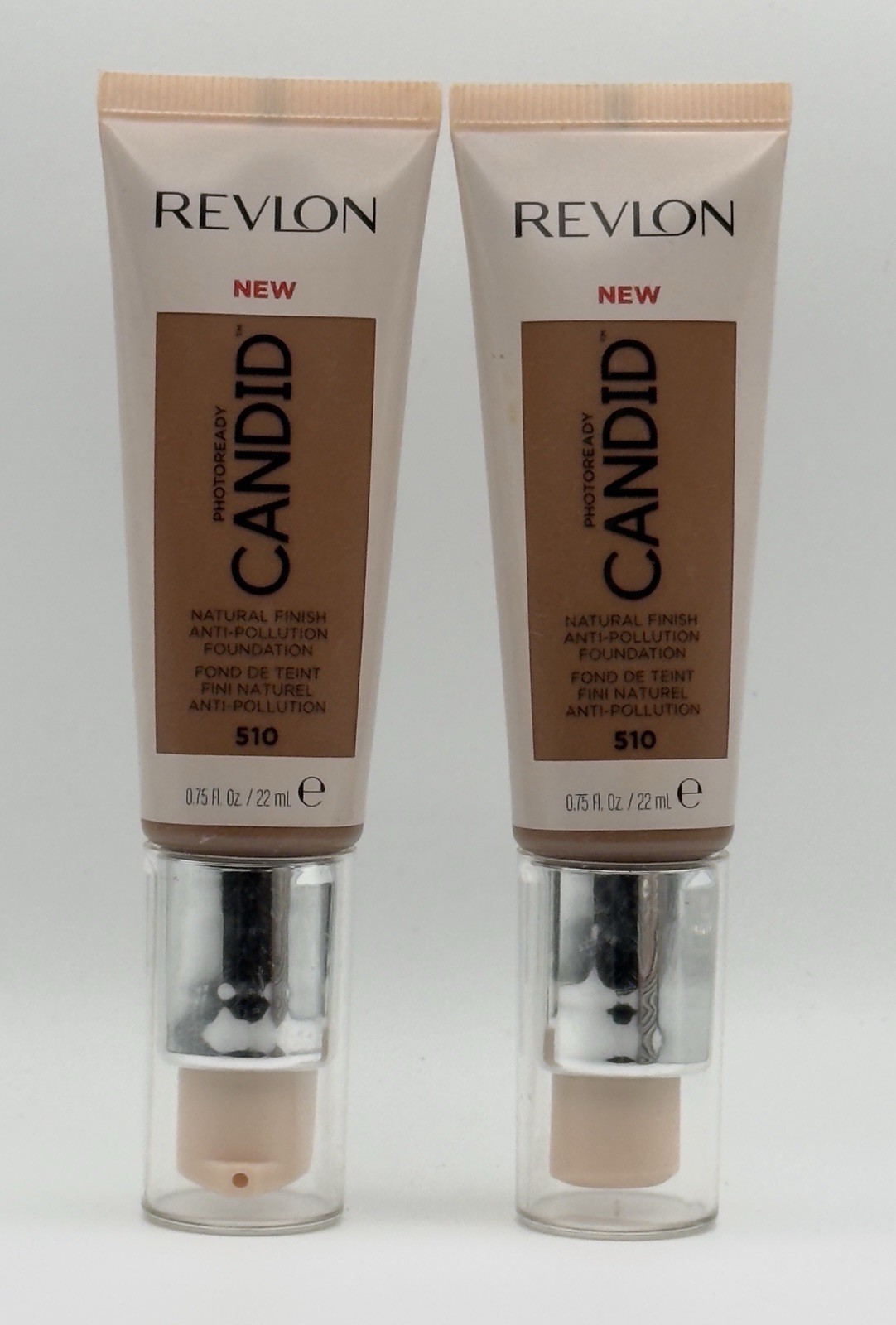 LOT OF 2 Revlon PhotoReady Candid Natural Finish Foundation -510 CAPPUCCINO