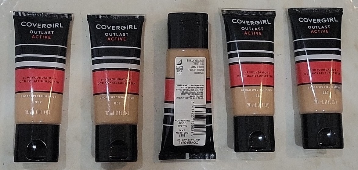 5 Covergirl Outlast Active 24 Hour Foundation + SPF 20 #857 Golden Tan 1 Oz