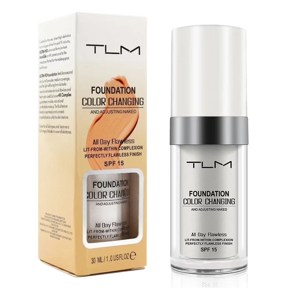 TLM Color Changing Foundation Liquid Makeup SPF 15 1 oz Flawless Finish