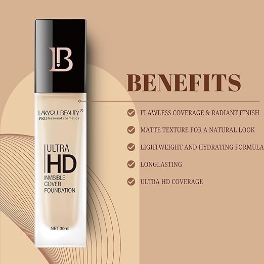 Lakyou Beauty Ultra HD Invisible Cover Foundation | Seamless Blend | High Defini
