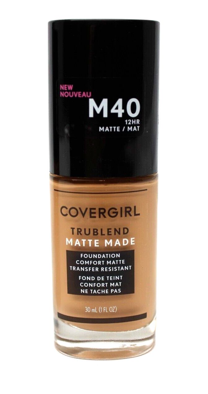 (2) CoverGirl Trublend 12Hr Comfort Matte Foundation M40 Warm Nude 30mL USA NIB