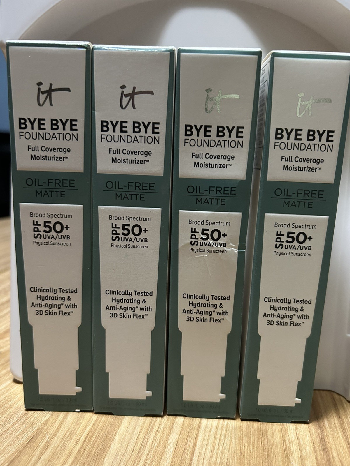 4x IT Cosmetics Bye Bye Foundation -Full Coverage Moisturizer 50 SPF- Shade Rich