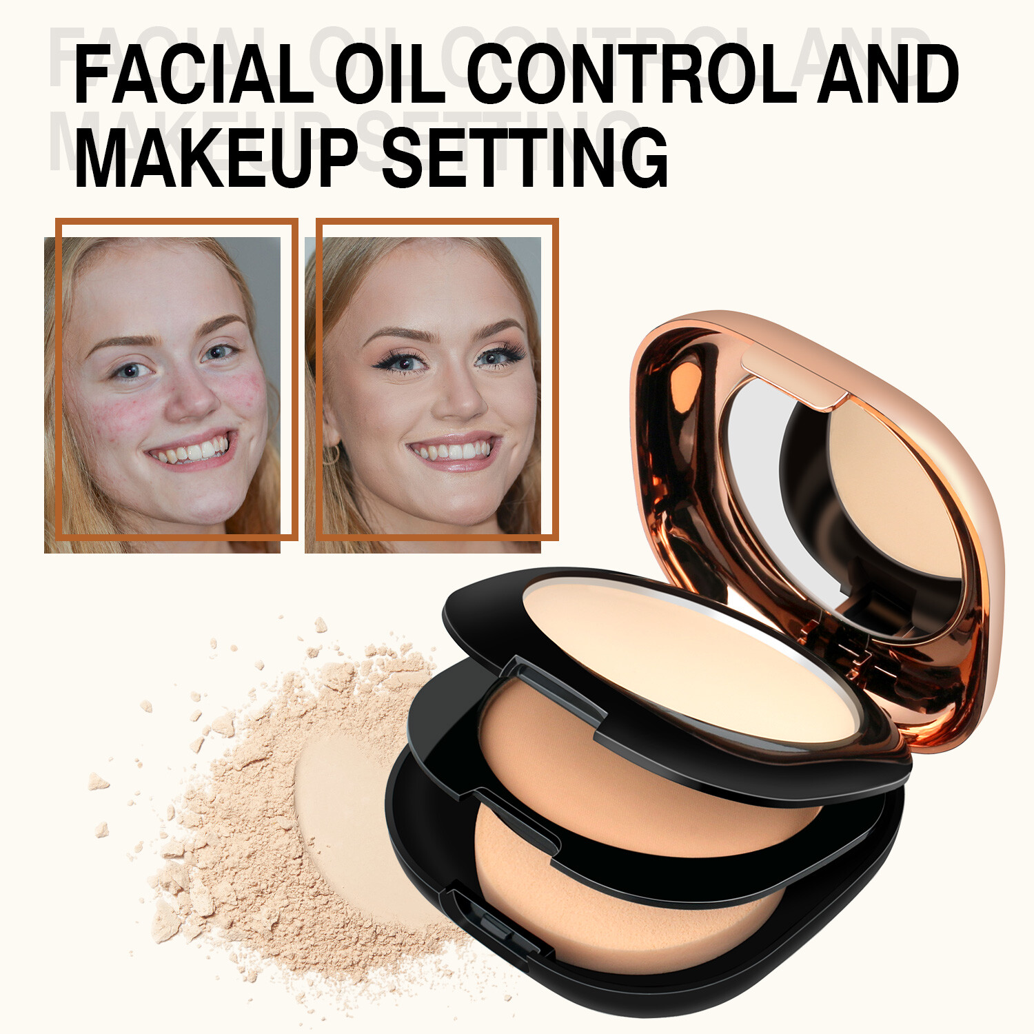 Double-Layer Pressed Powder Foundation – Strong Coverage & Long-Lasting Wear USA