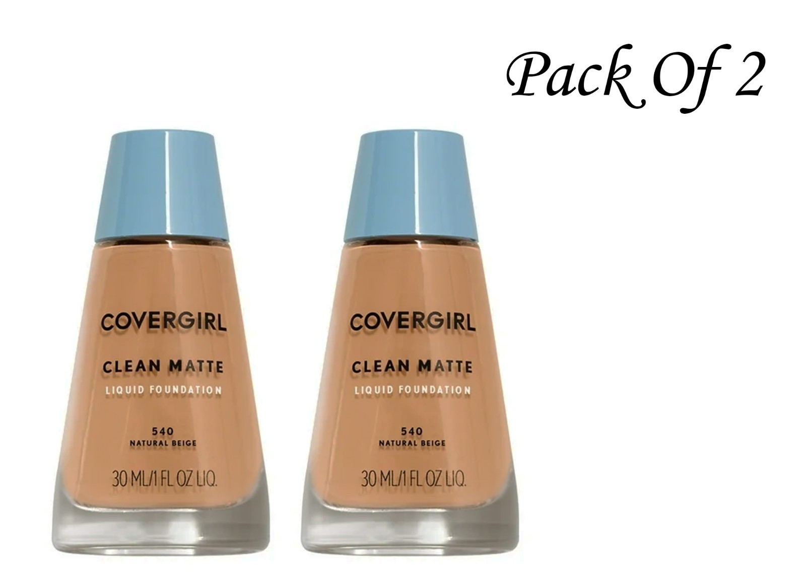 COVERGIRL Clean Matte Liquid Foundation, 540 Natural Beige, 1 fl oz (Pack Of 2)