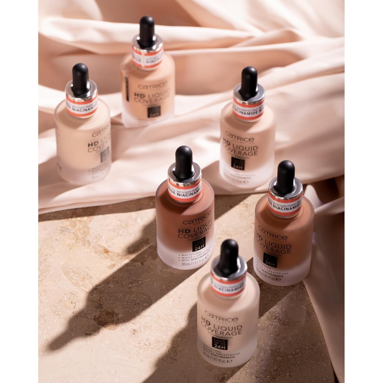 Waterproof HD Foundation – High Coverage, Matte & Light Beige for All Skin Types