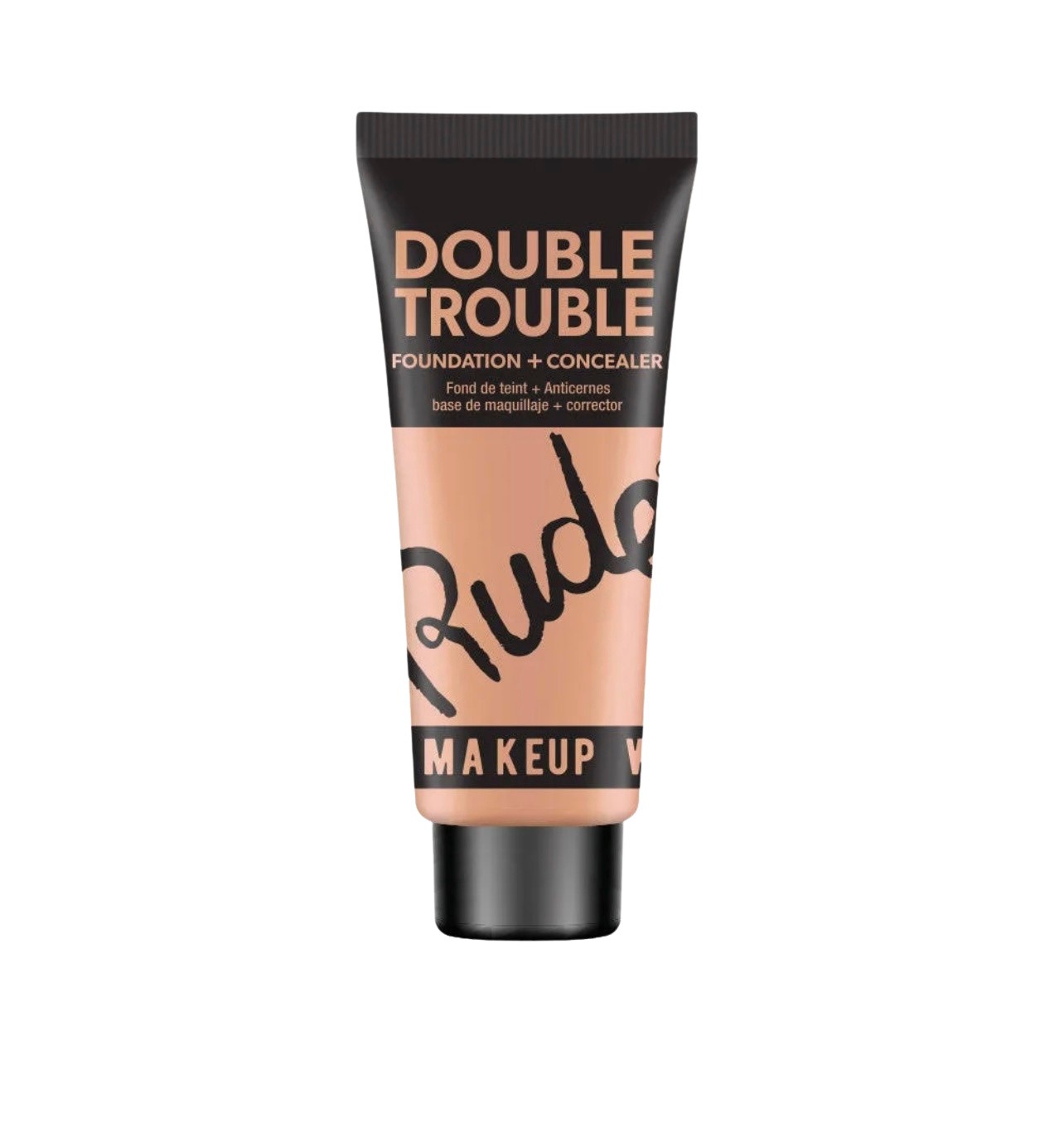 Rude Double Trouble Foundation + Concealer Wheat # 38216 – 1.014 fl oz / 30 ml