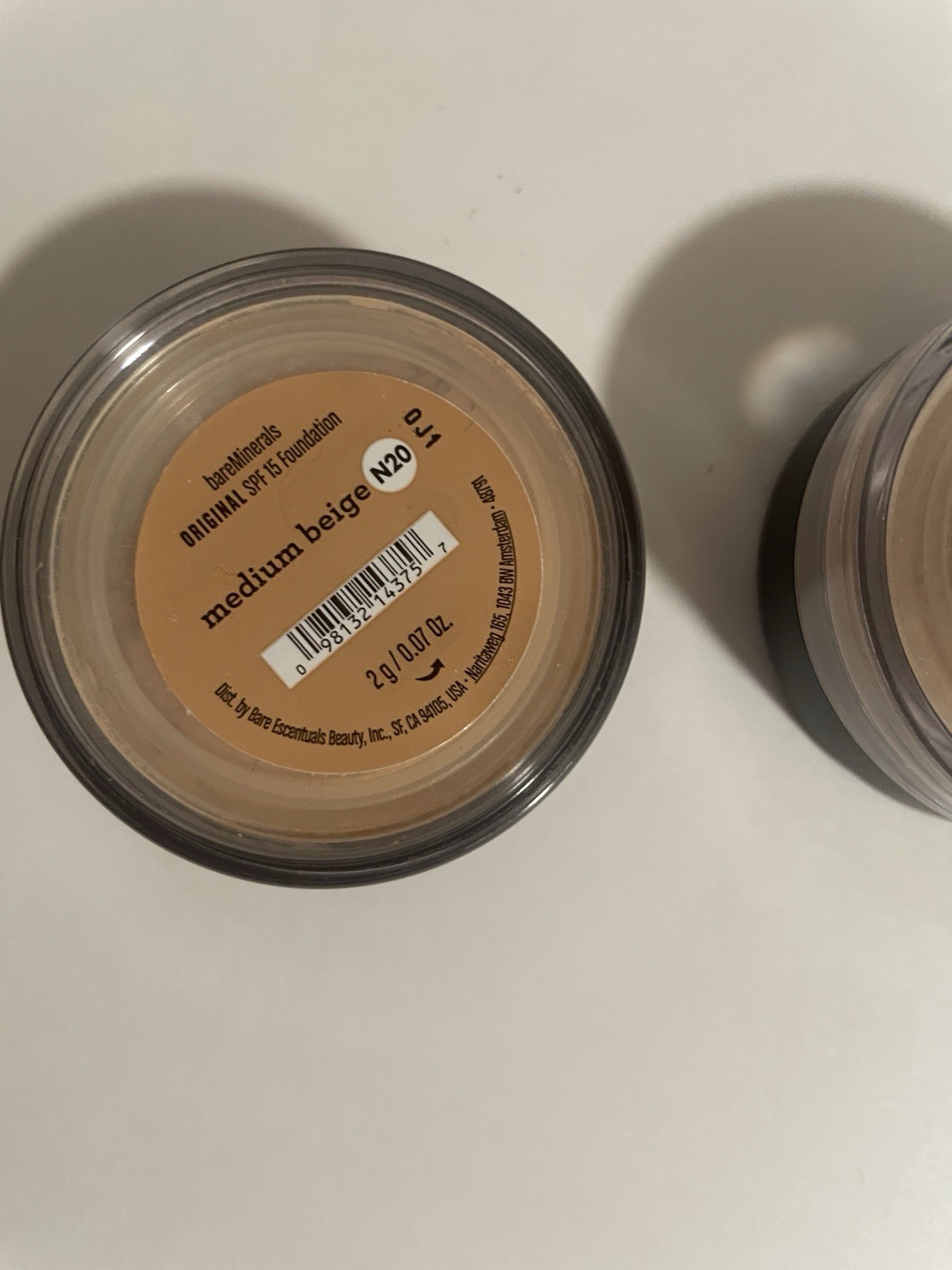BareMinerals Foundation Powder Mini SPF 15~Medium Beige #20 2g Sealed – Lot of 2