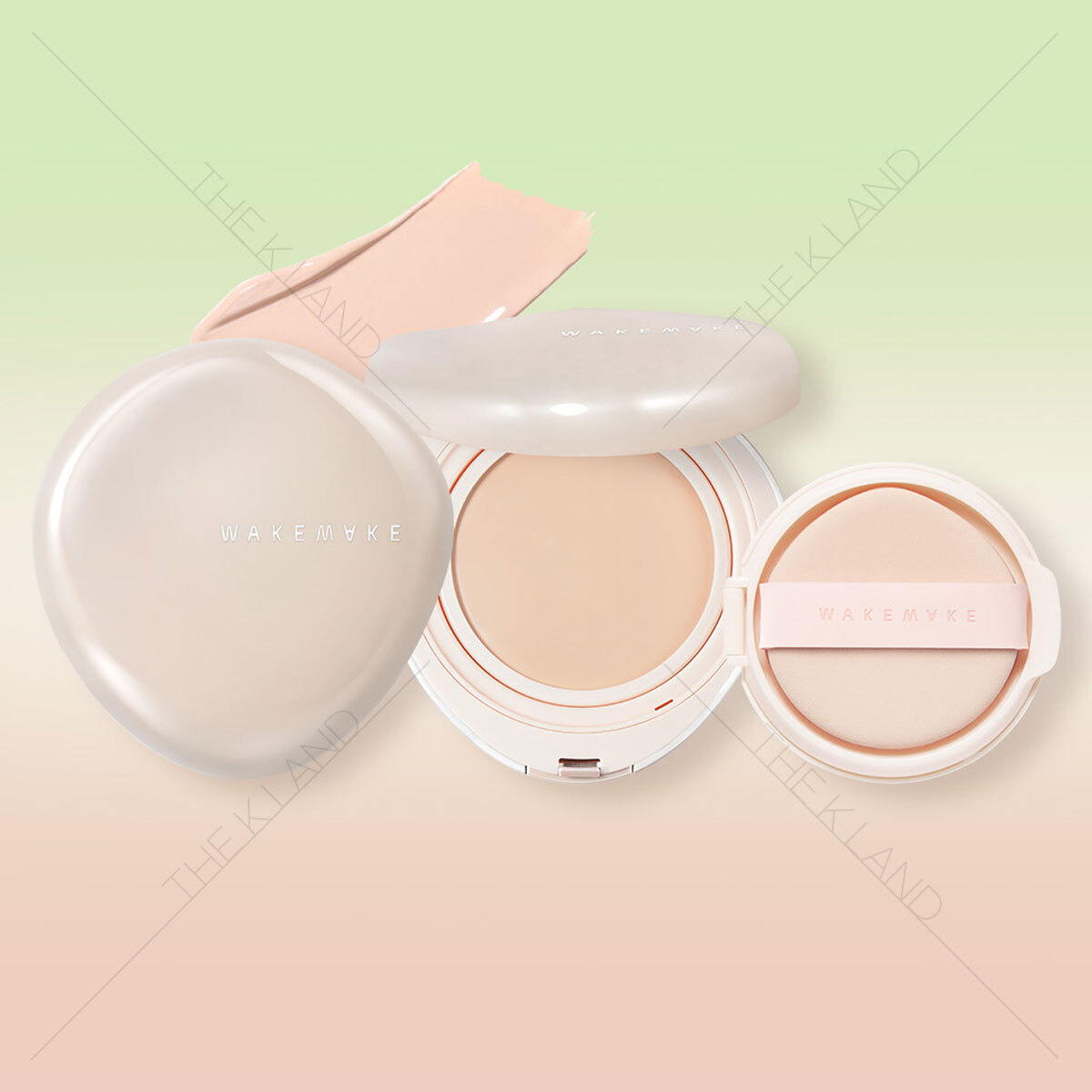 WAKEMAKE Water Glow Coating Balm Cushion 12.5g+Refill+Brush SET K-Beauty