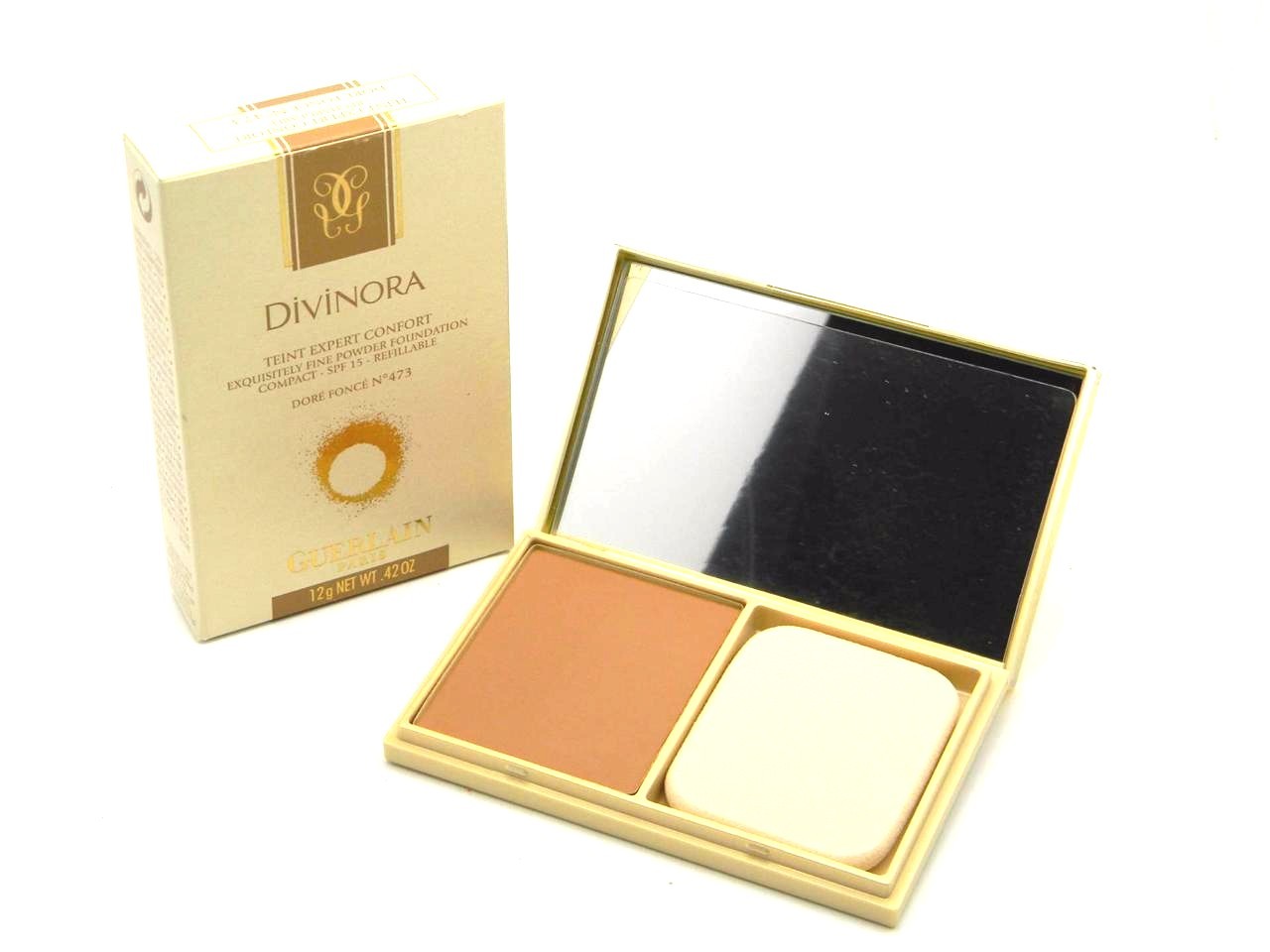 Guerlain Divinora Fine Powder Foundation Compact Dore Fonce 473 Dark Brown