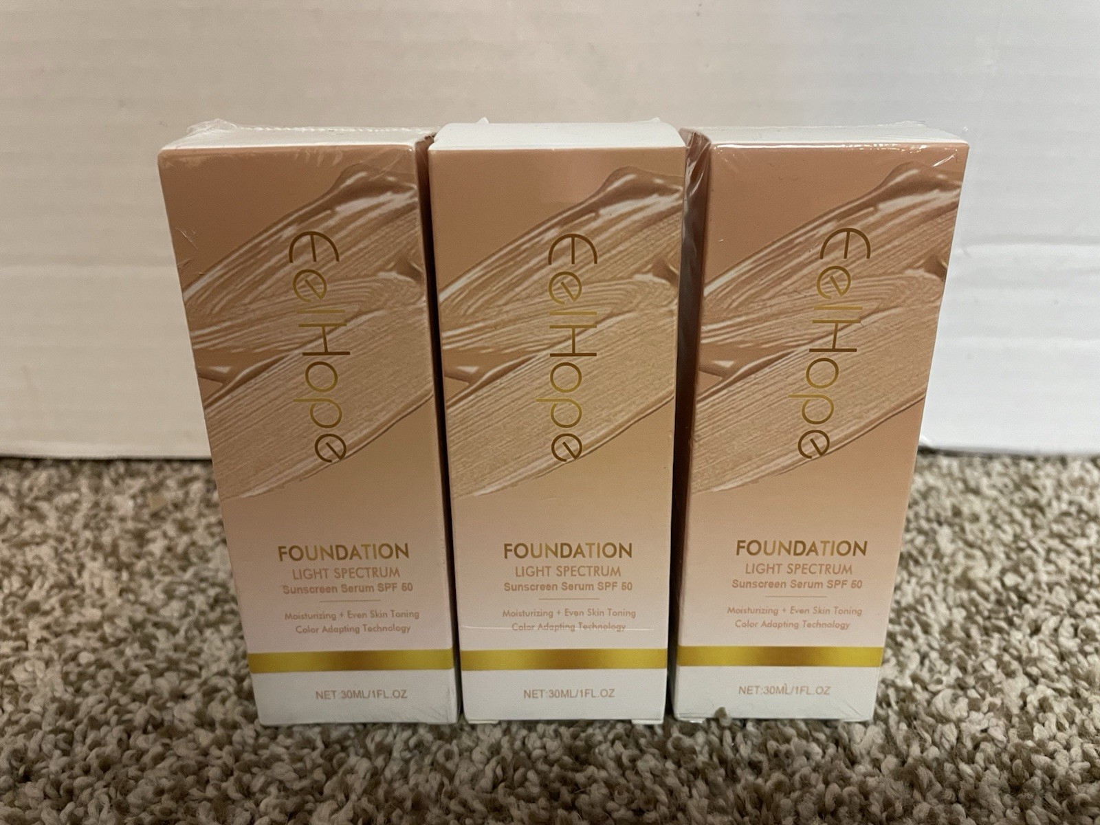 (3) Eelhope Foundation Light Spectrum Sunscreen Serum 1 Oz. Exp 04/2028 SPF 50