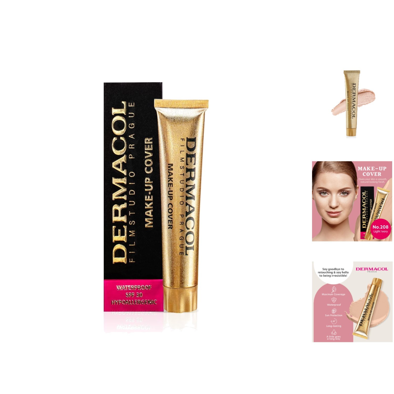 Hypoallergenic Full Coverage Matte Foundation SPF 30 – 30g Tube in Shade 208