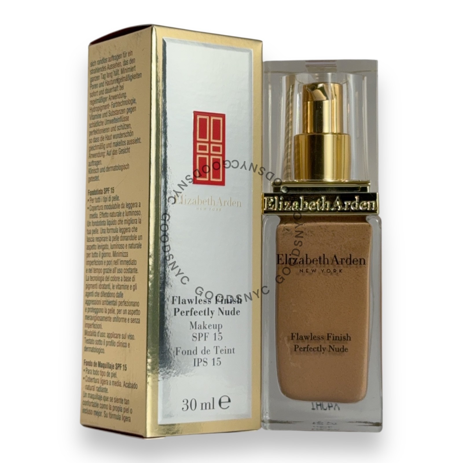 Elizabeth Arden Flawless Finish PERFECTLY NUDE Makeup, 1 FL. OZ. NIB Caramel 20