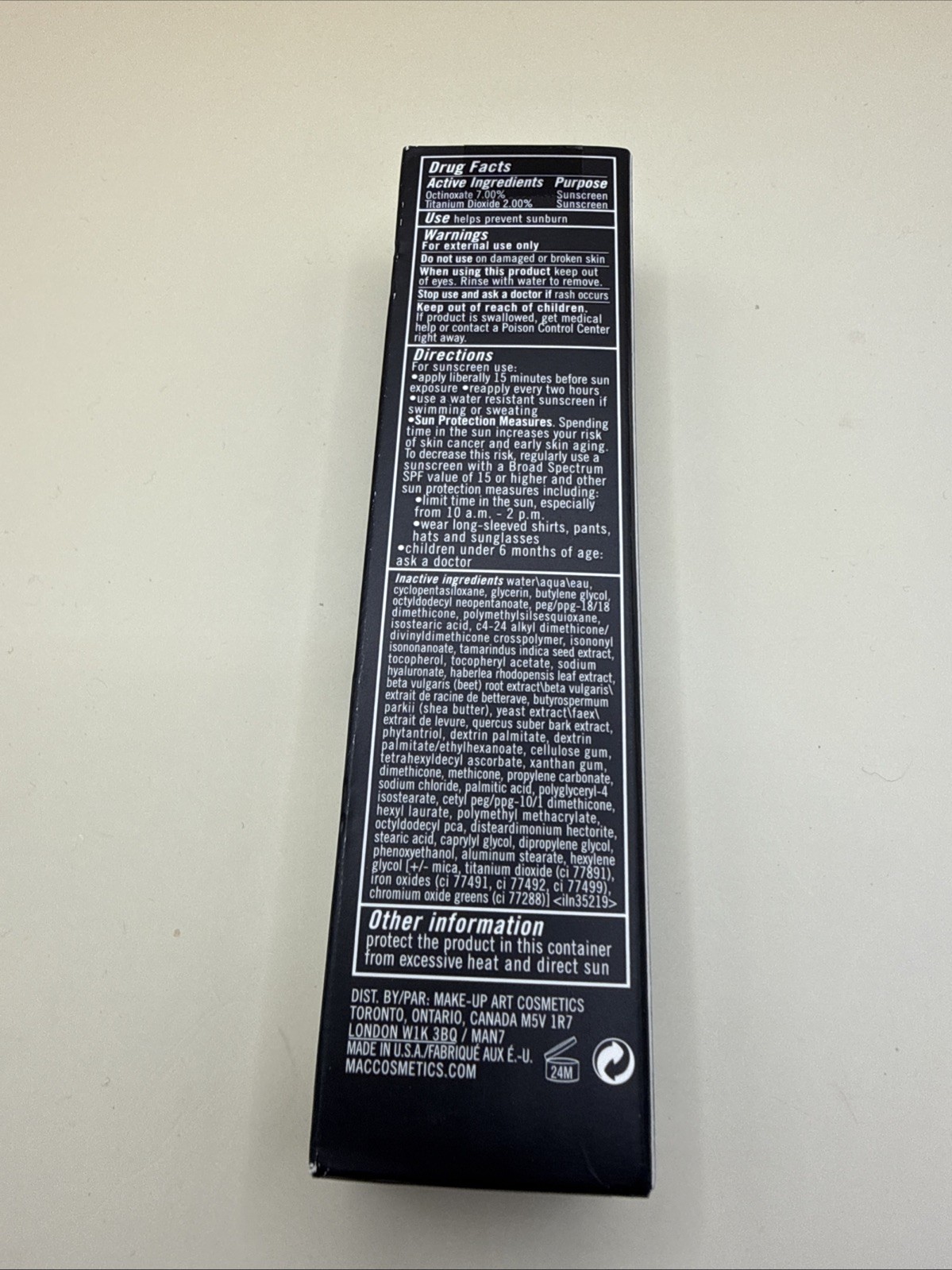 MAC Studio Sculpt Foundation SPF15 Shade NC37 Full Size 40ml / 1.3oz New In Box
