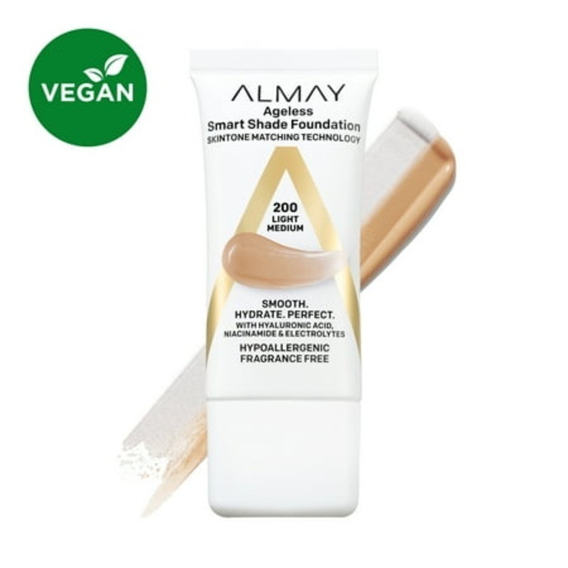 Almay Smart Shade Ageless Foundation – 200 Light Medium – 1 fl oz Medium Buil=
