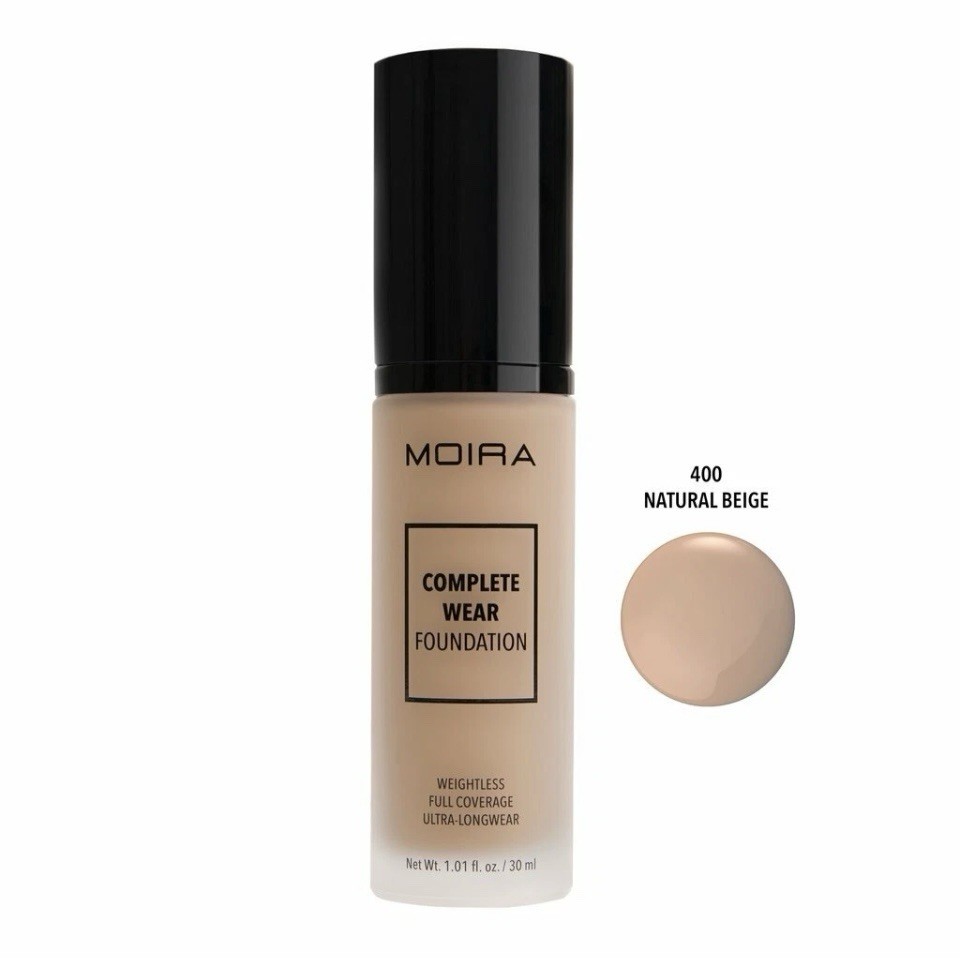 Moira Complete Wear Foundation Weightless Full Coverage Color: 400 Natural Beige