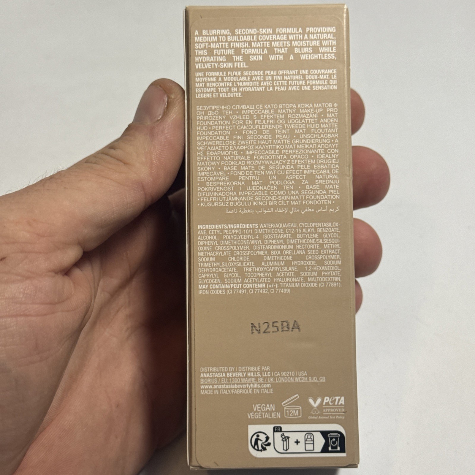 Anastasia impeccable blurring second skin matte foundation 0CR Brand New Sealed