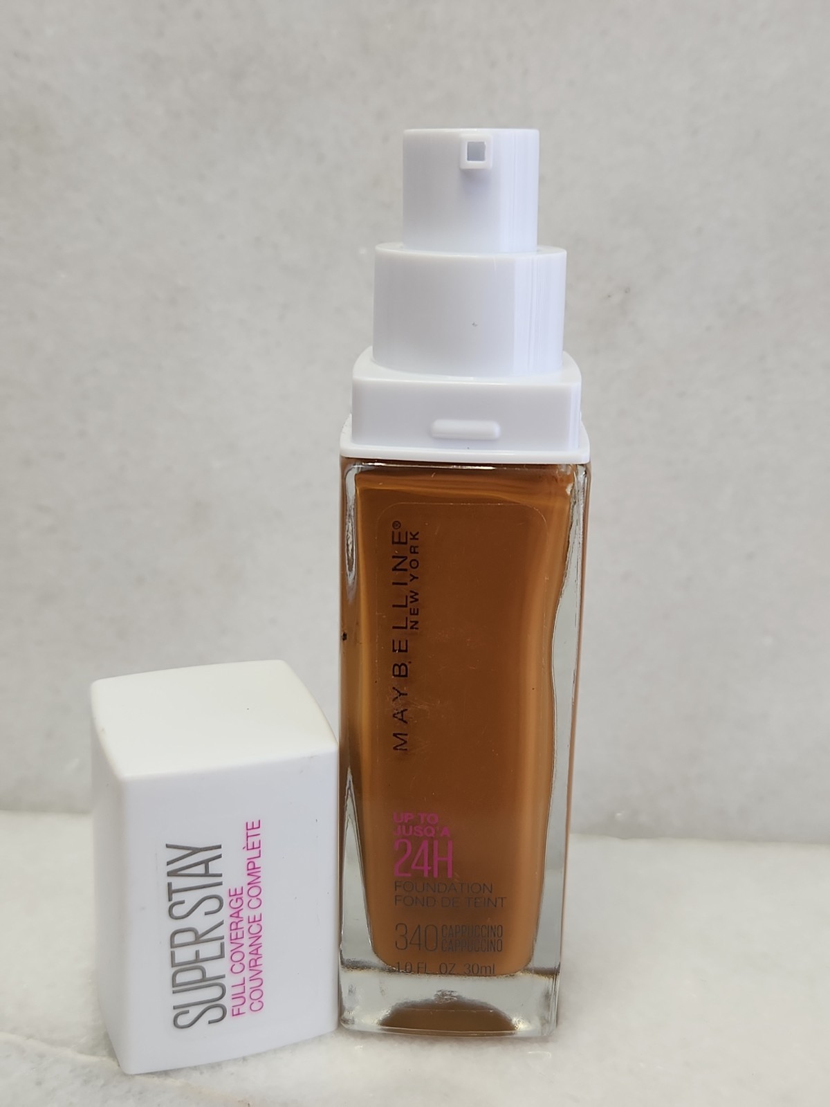 New Maybelline Super Stay Full Coverage Foundation Cappuccino #340 1 fl oz