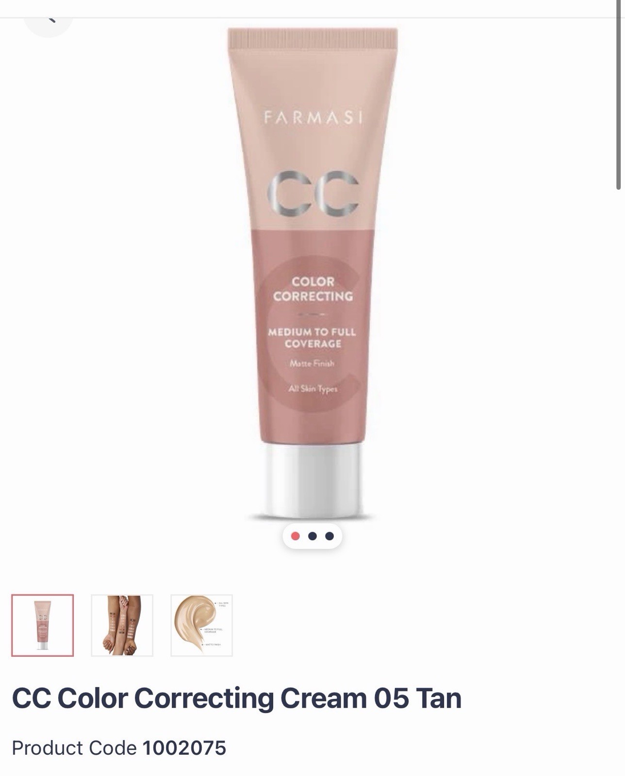 Farmasi CC Color Control Cream Foundation 1.7 fl Oz05Tan
