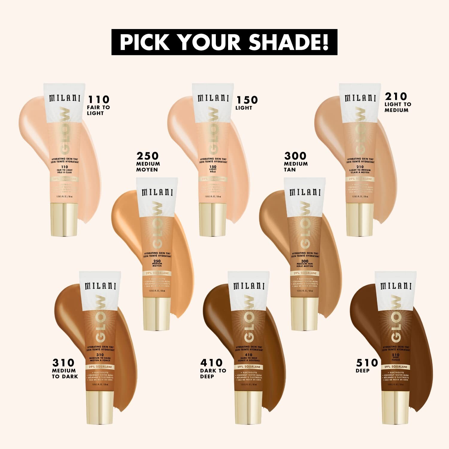 Milani Glow Hydrating Skin Tint 1.0fl.oz./30ml- You Pick!