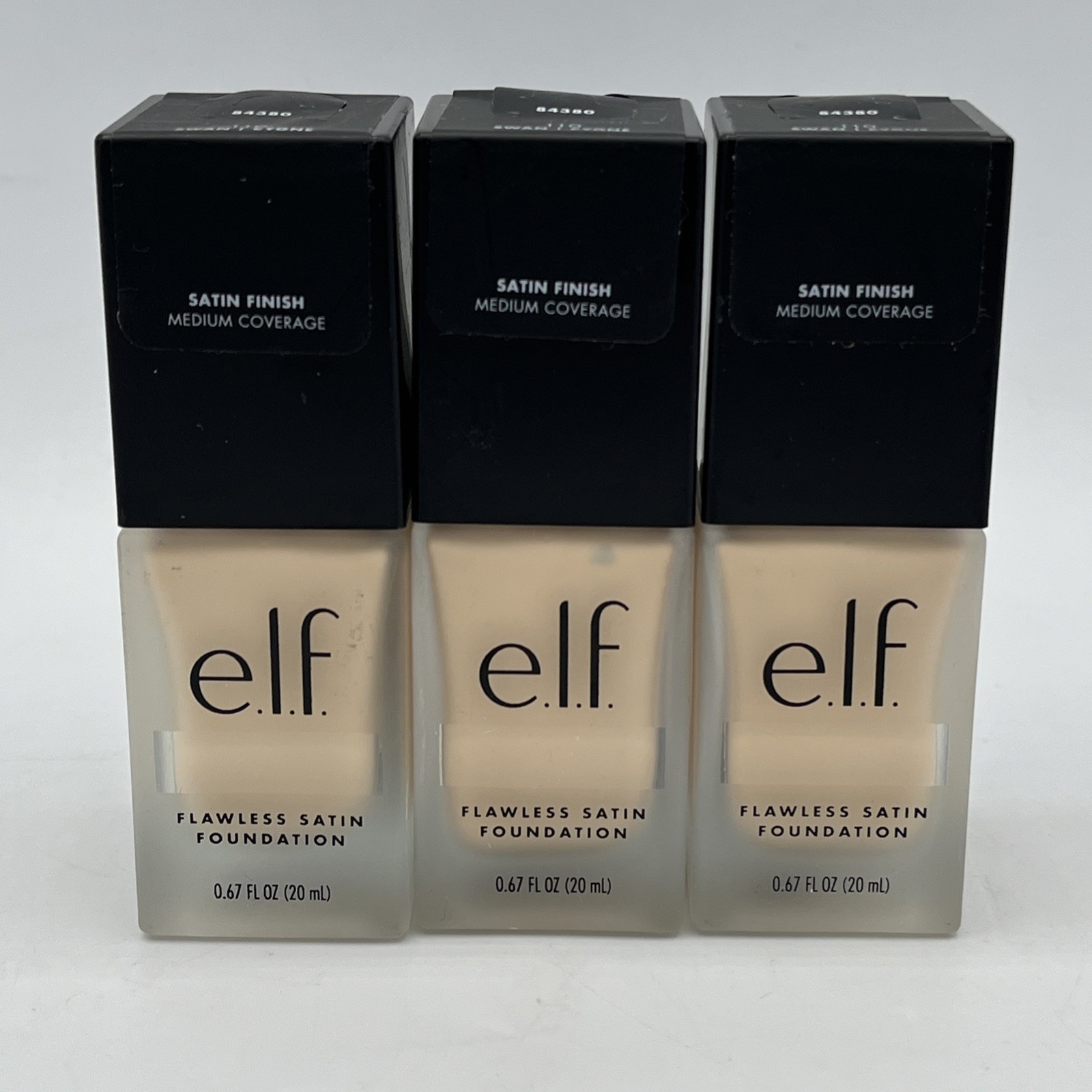 (3) Elf Flawless Satin Foundation 110 SWAN Medium Coverage Pink Undertones