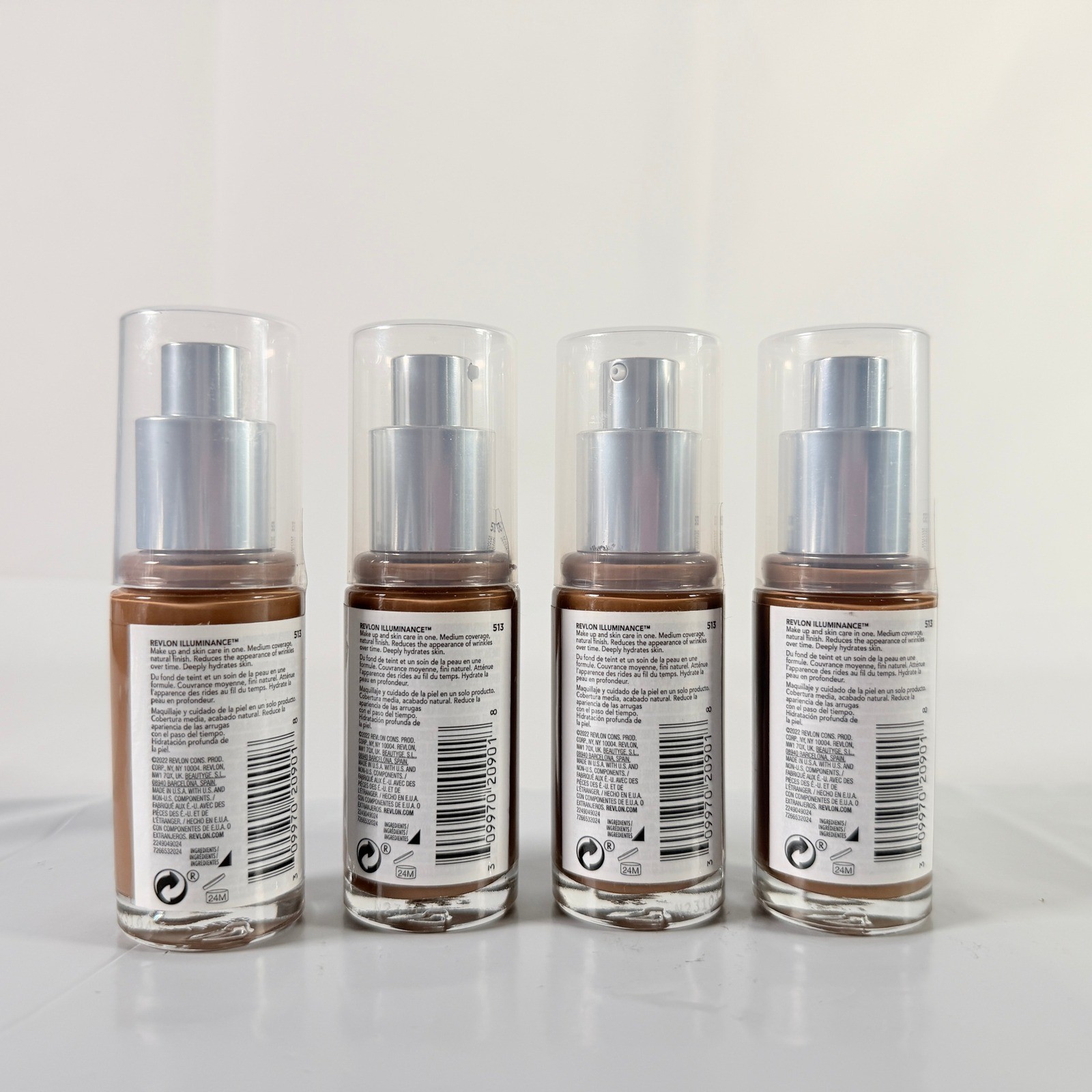 Revlon Illuminance Skin Caring Foundation 513 Mahogany Lot of 4 Brand New