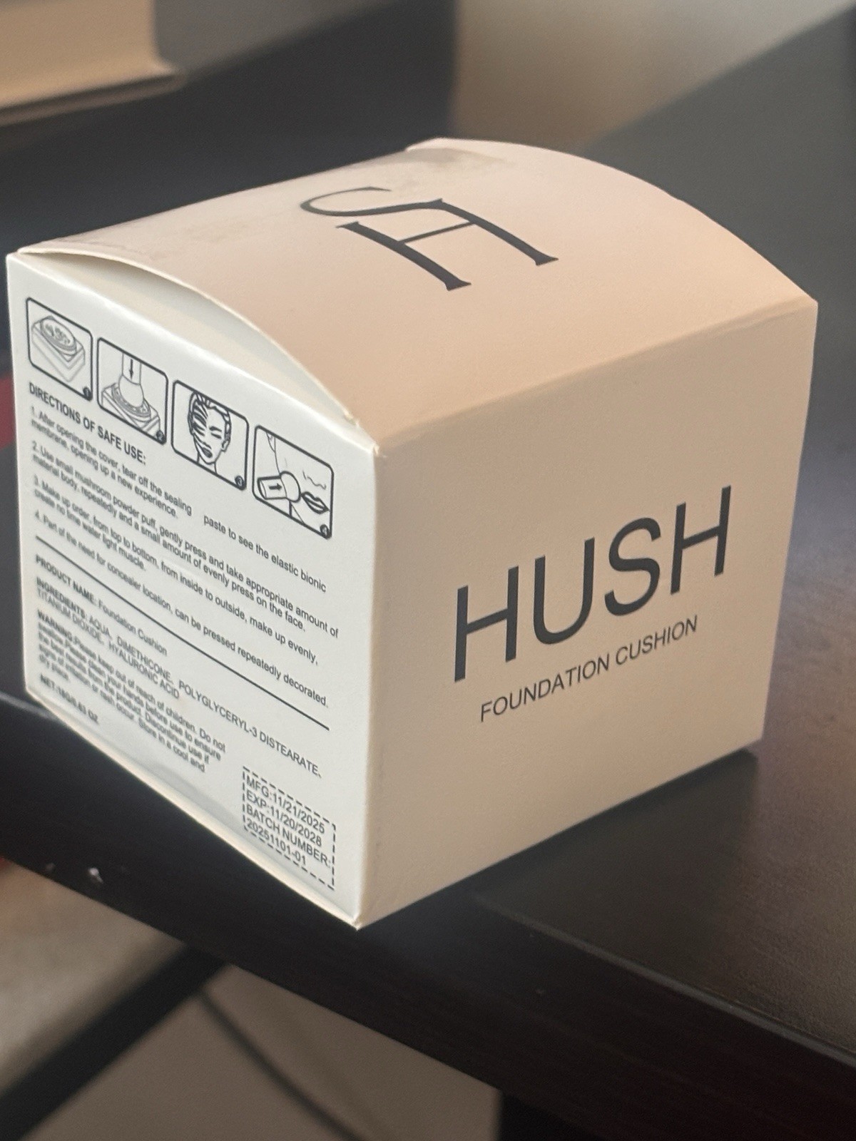 HUSH Mushroom Head Air Cushion Foundation CC Cream – Brunet Brown – NEW 2028 EXP