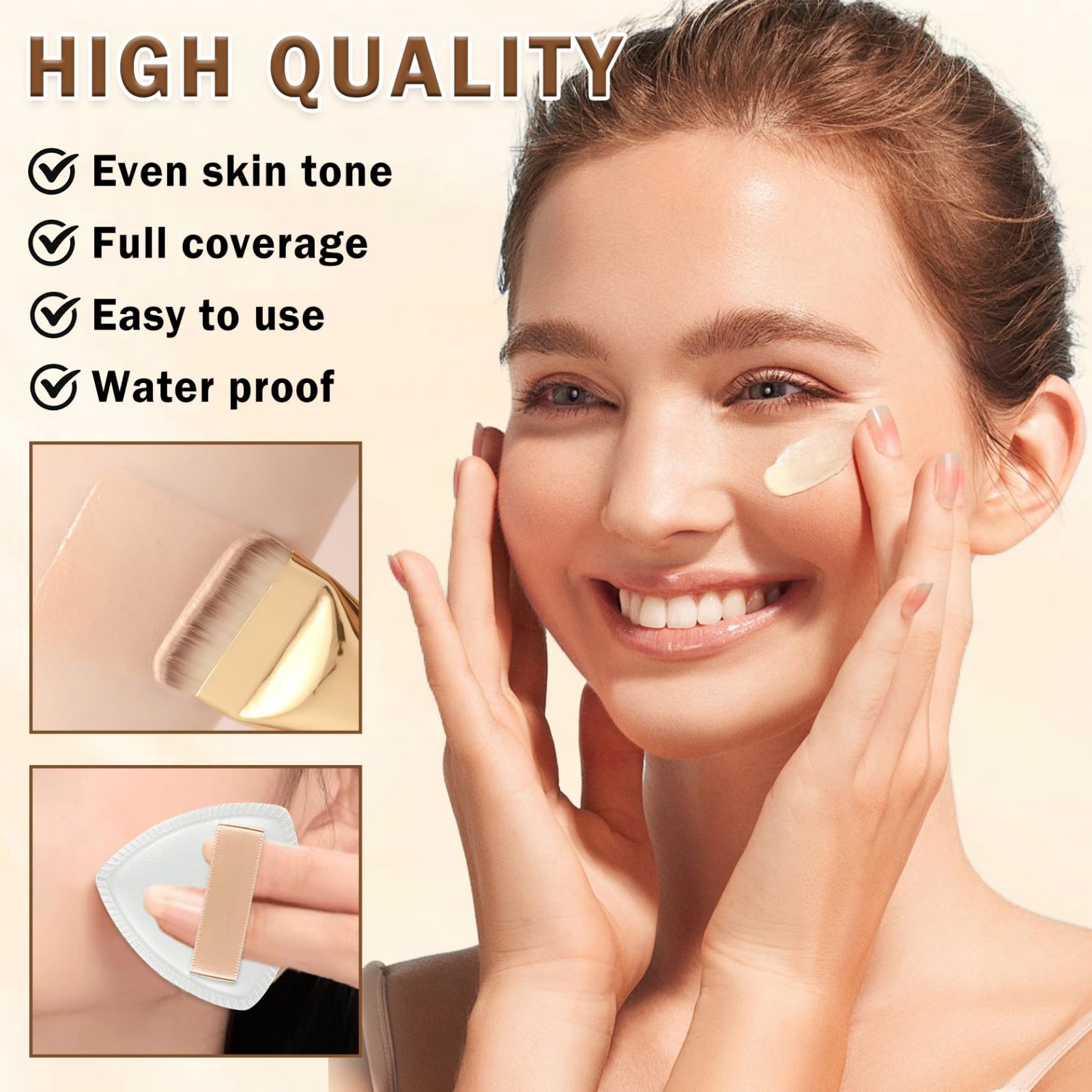 Silk Smooth Airbrush Foundation – Full Coverage Flawless Setting Spray Makeup –