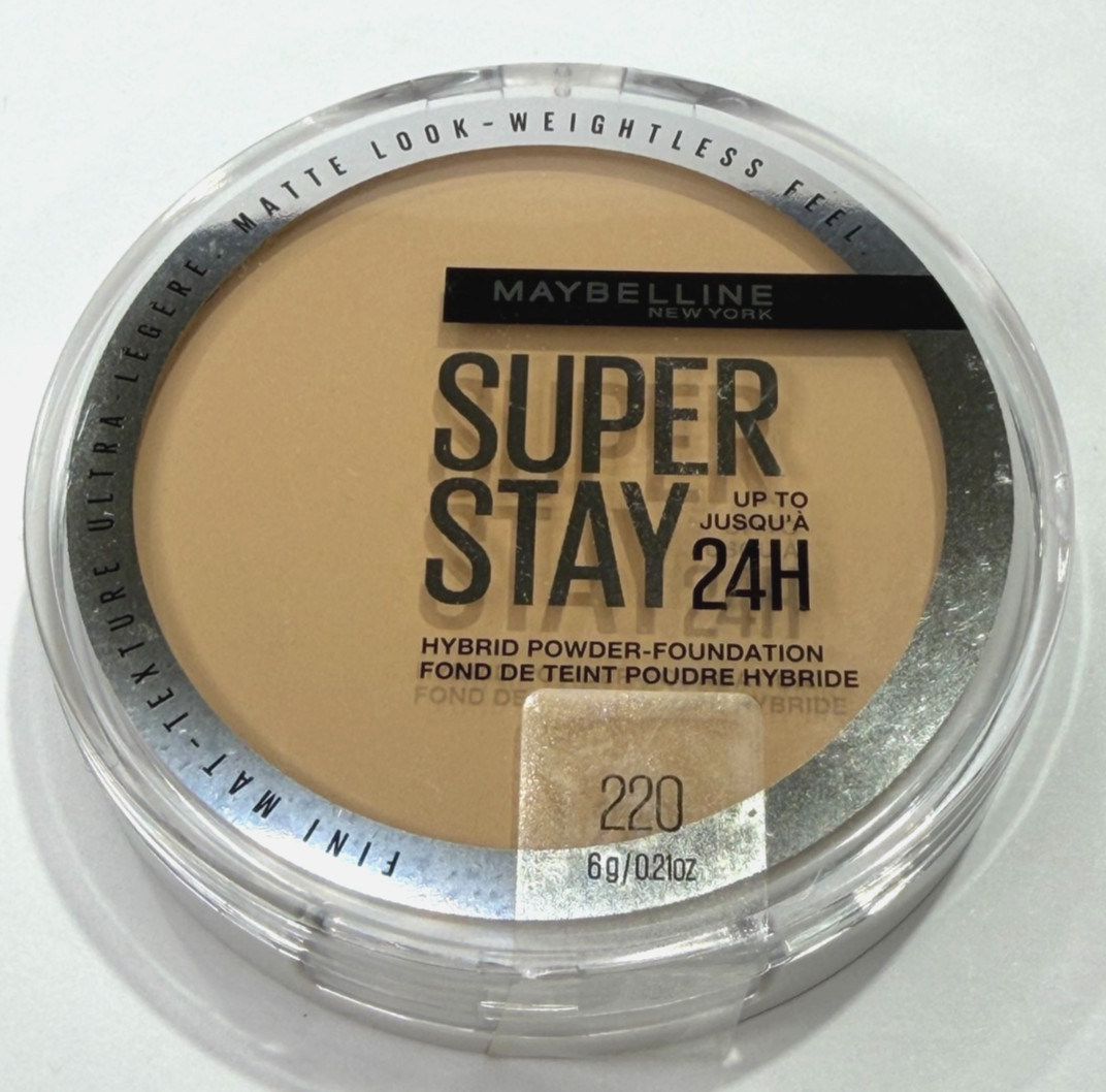 Maybelline Super Stay Up to 24HR Hybrid Powder-Foundation Matte/220 -2 PACK-