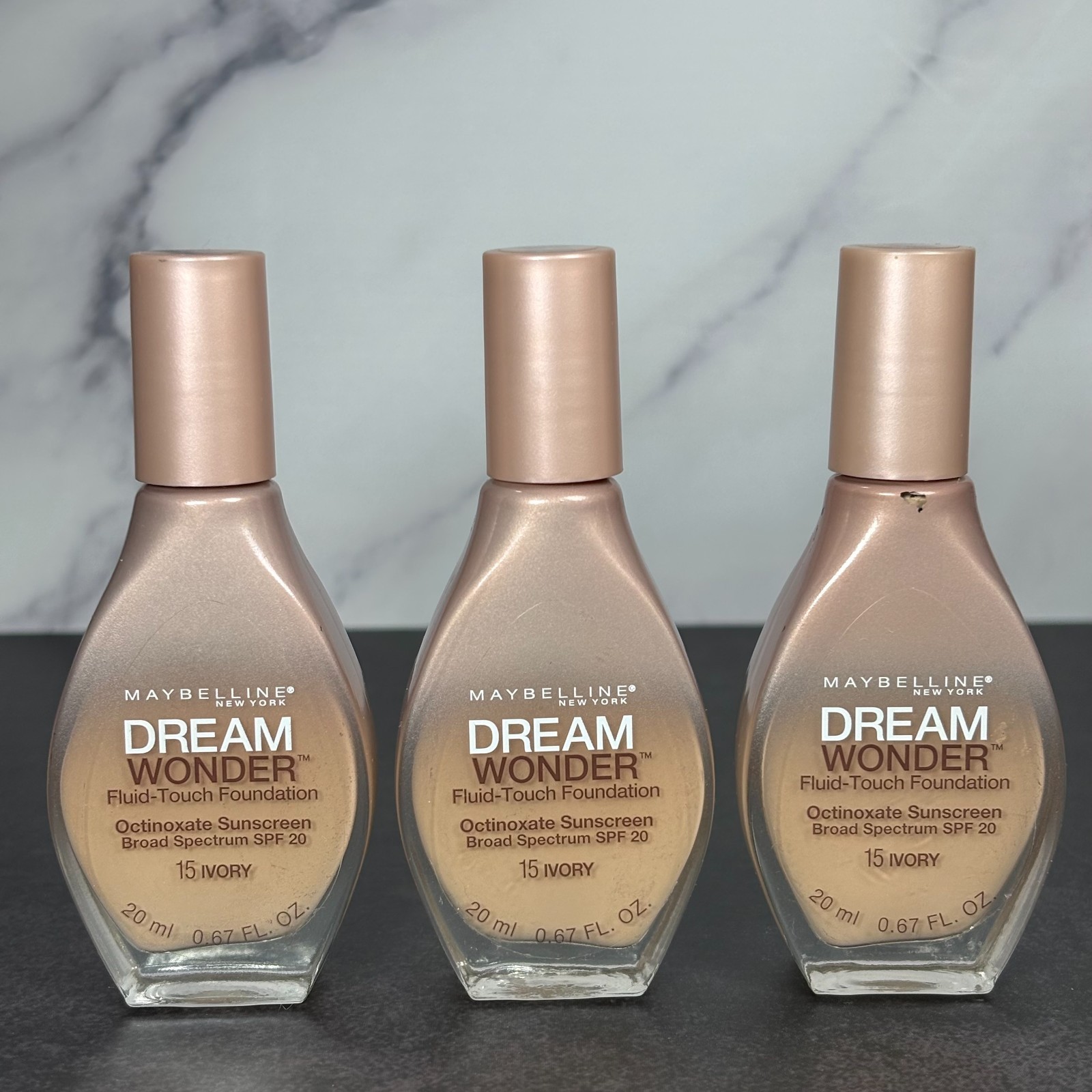 3 PACK – Maybelline New York Dream Wonder Fluid Touch Foundation – 15 IVORY