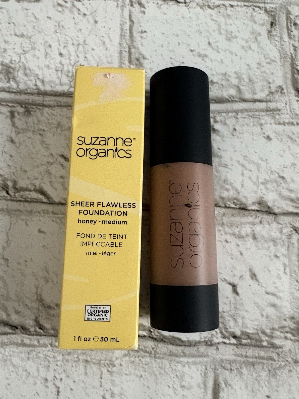 SUZANNE Organics Sheer Flawless Foundation – Honey Medium 1oz / 30 ml – New