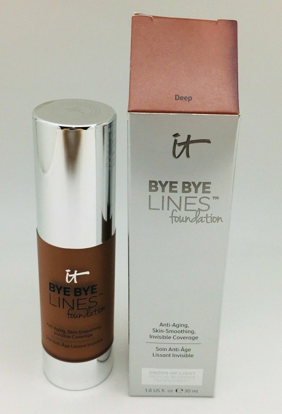 IT cosmetics Bye Bye Lines Foundation ANTI AGING SKIN SMOOTHING 1 oz/30ML #DEEP