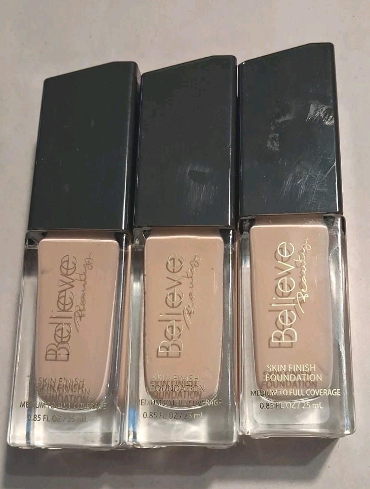 3 Count Believe Beauty Skin Finish Foundation – LINEN 0.85 fl oz