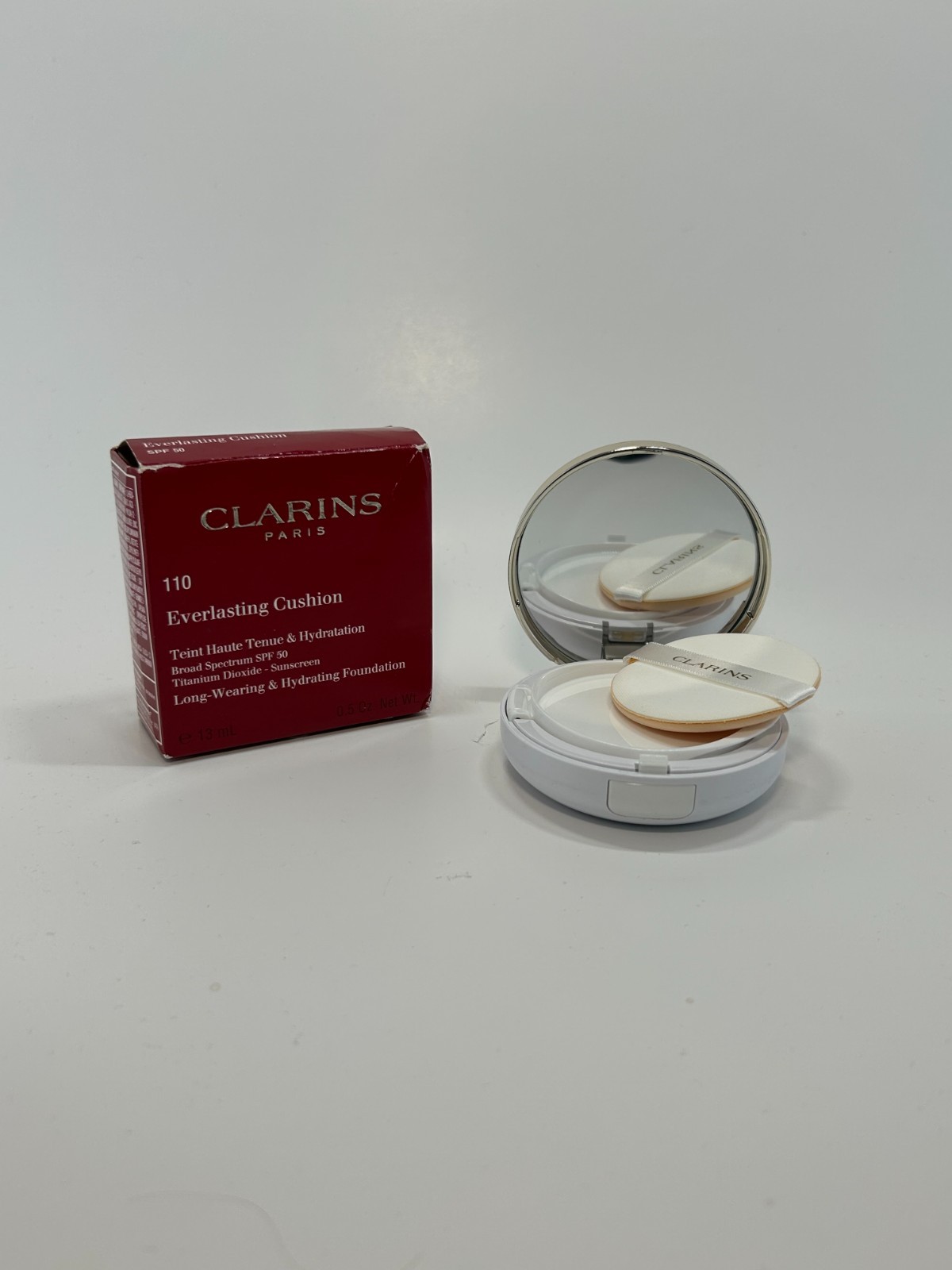 Clarins Everlasting Cushion Found w/ Sponge applicator 110 HONEY