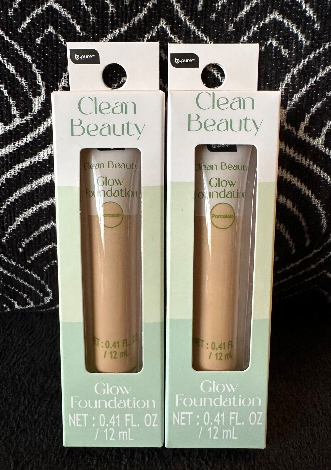 2pk B PURE CLEAN BEAUTY PORCELAIN GLOW FOUNDATION NIACINAMIDE + ALOE CONCEALER