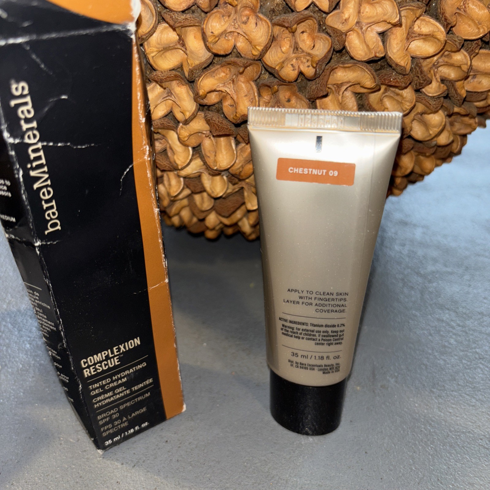bareMinerals Complexion Rescue Tinted Hydrating Gel Cream CHESTNUT 09 35ml Read