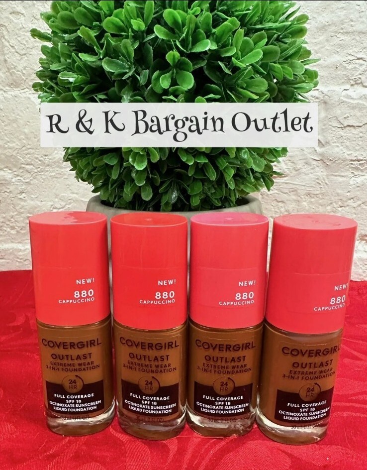 COVERGIRL Outlast Extreme Wear 3-in-1 Foundation 880 Cappuccino 1oz Ea Lot Of 4