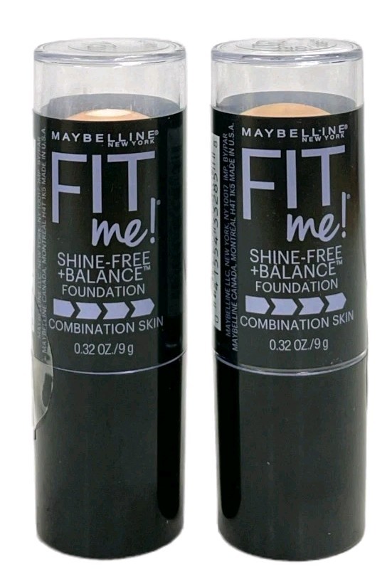 2X Maybelline Fit Me Shine-Free Balance Foundation Stick Ivory 115 New FREE SHIP