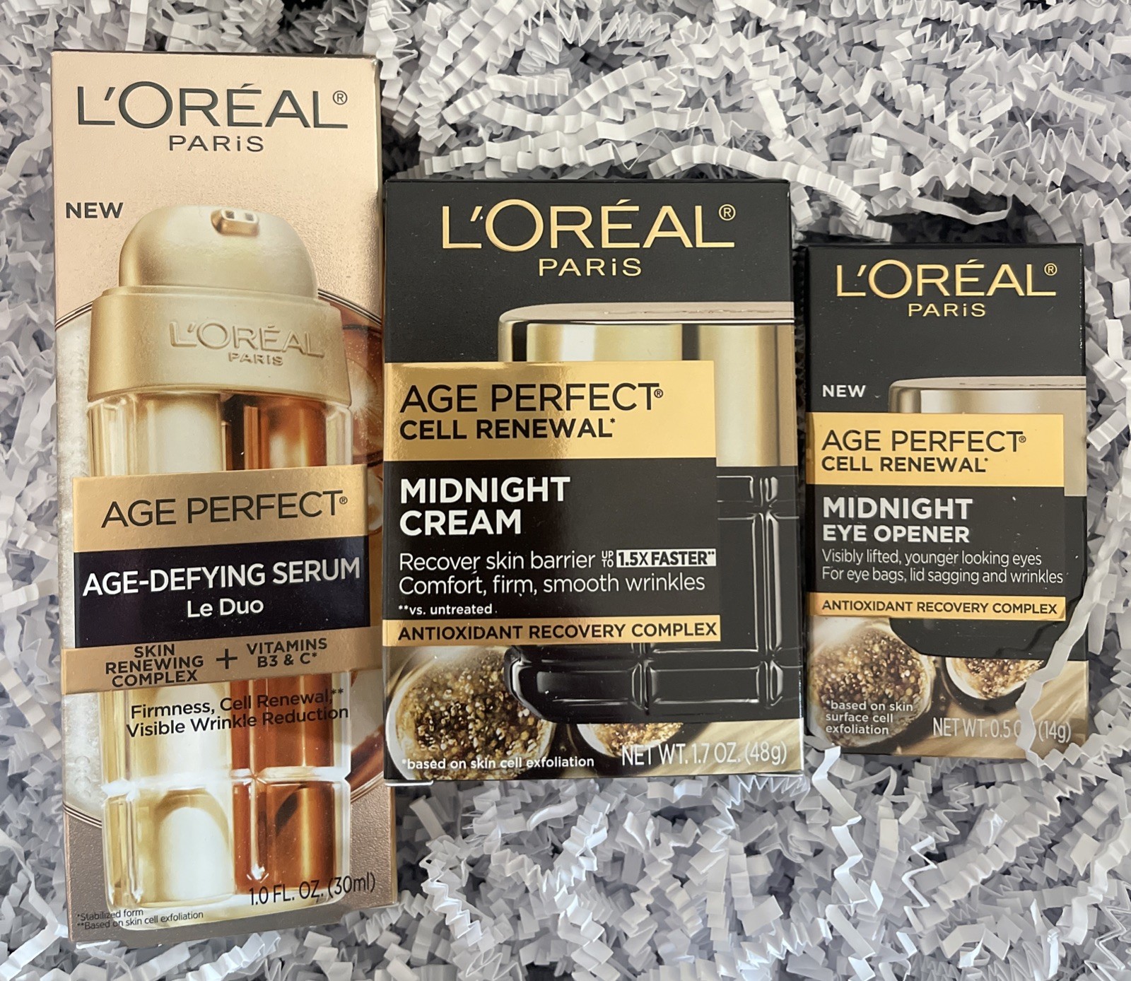 l’oréal age perfect Cell Renewal Midnight Cream / Eye Opener & Age Define Serum