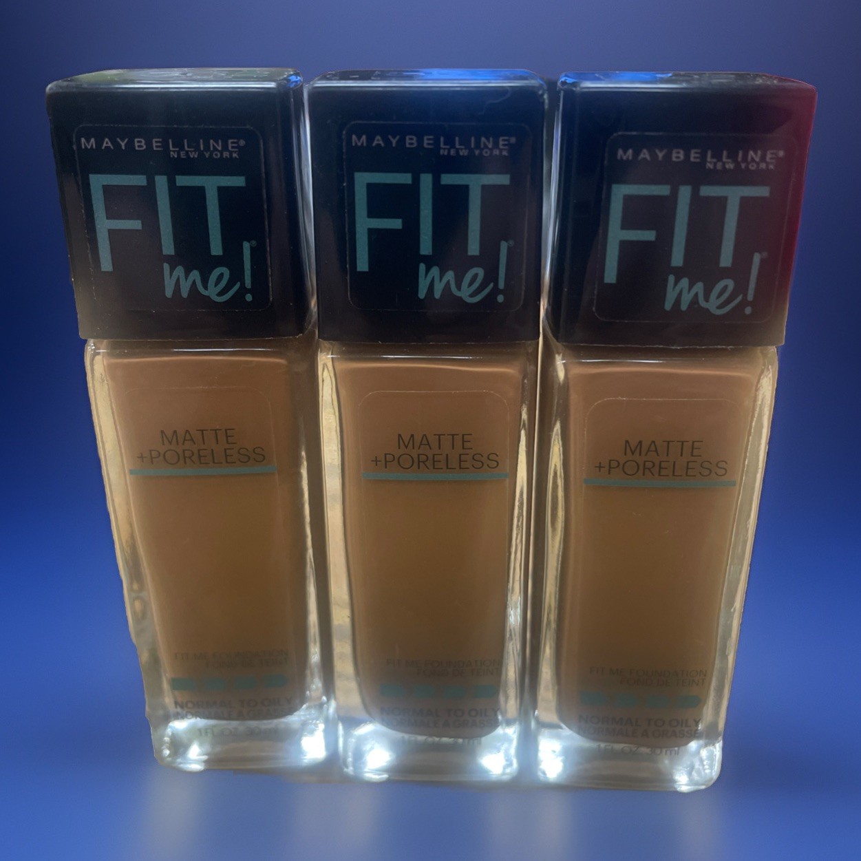 Maybelline Fit Me! Matte + Poreless Foundation 362 Truffle Lot Of 3 Bottles