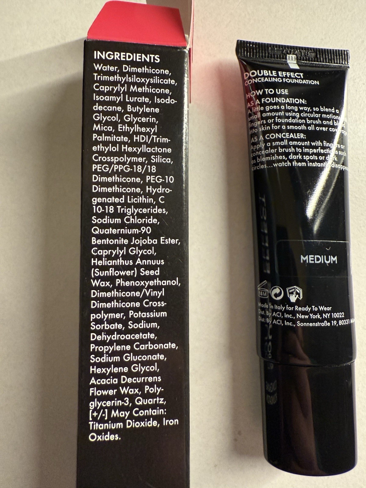Concealer Foundation 2 in 1, Medium Color, Double Effect, Quality Made in Italy