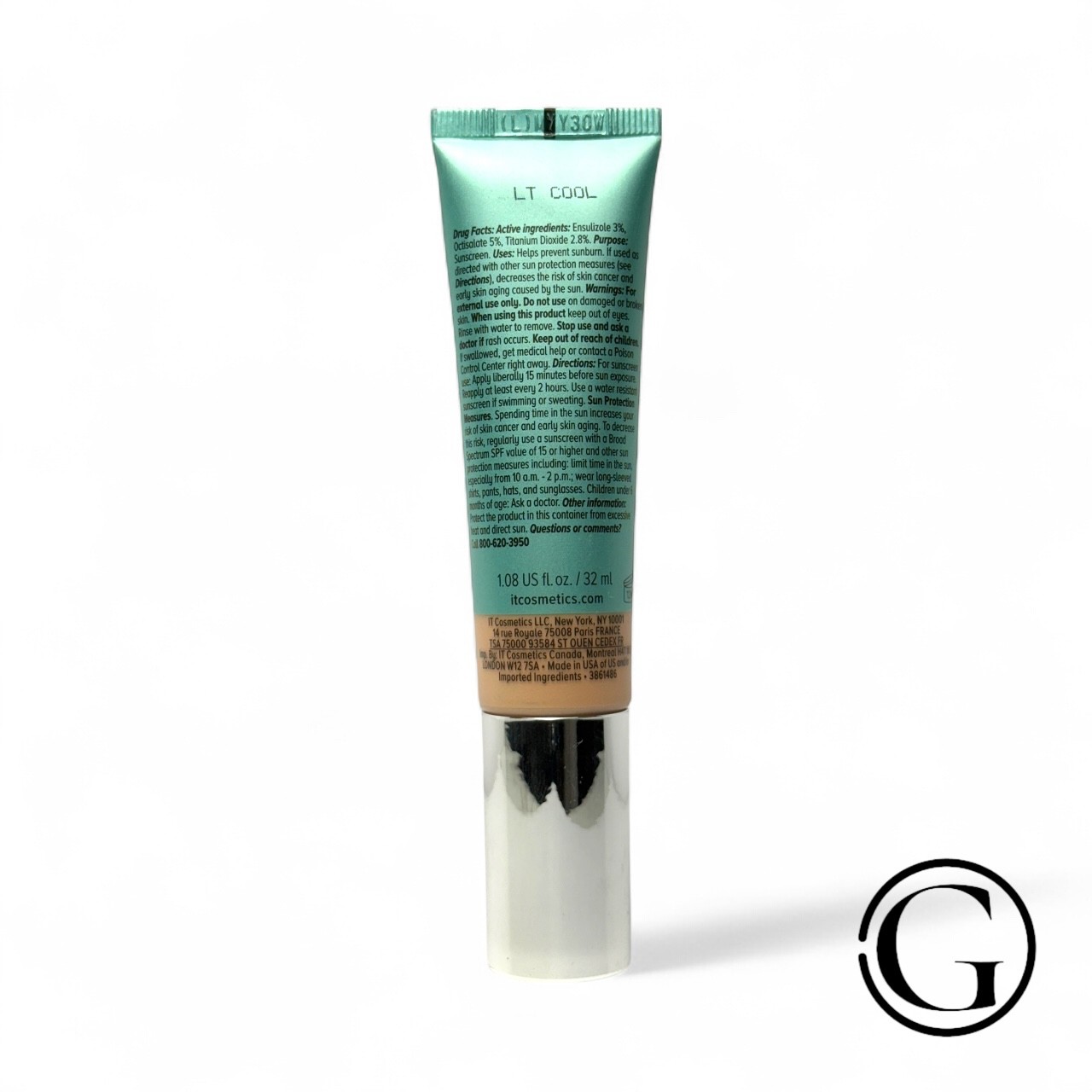 IT COSMETICS CC+ NATURAL MATTE FULL COVERAGE CREAM LIGHT COOL 1.08 OZ