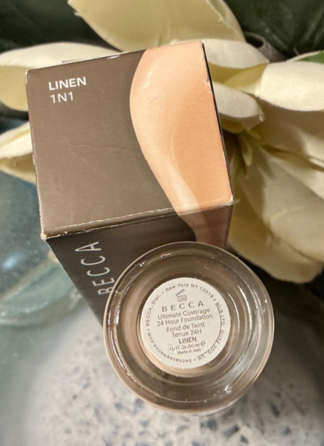 DISCONTINUED BECCA~LINEN~ULTIMATE COVERAGE 24 HOUR LIQUID FOUNDATION 30ML NEW
